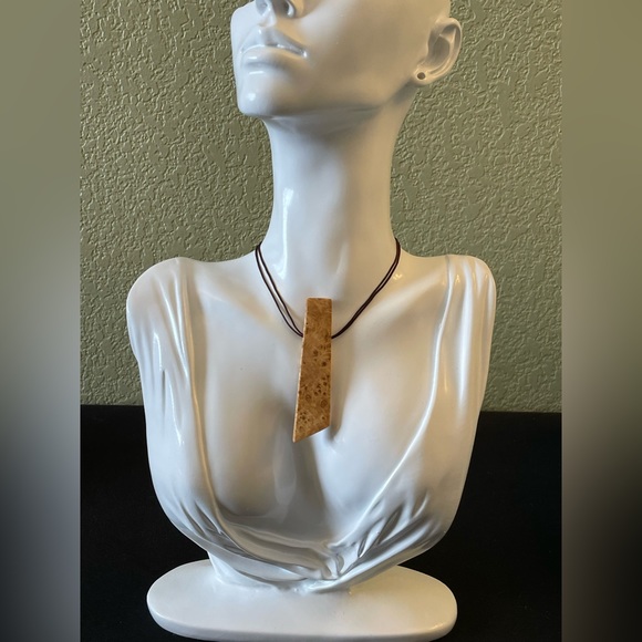 Colorado Box Elder Burl Wood Necklace, chocolate brown nylon adjustable cord - Picture 3 of 9